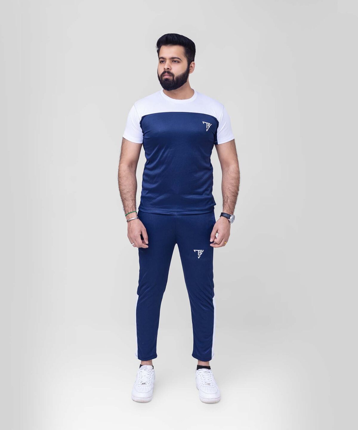 Navy Blue & White Men's Tracksuit - Image 4