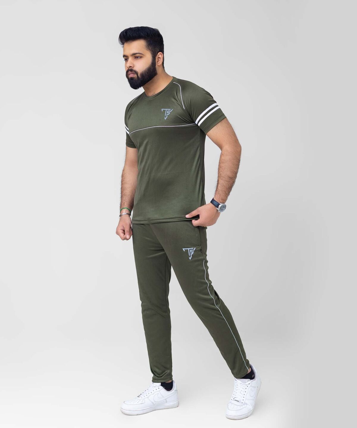 Comfort Olive Green Men's Tracksuit - Image 4