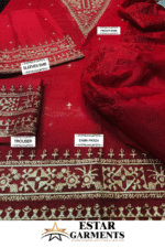 Qalamkar 3pc Embroidered Lawn Suit – Summer 2025 - Image 4